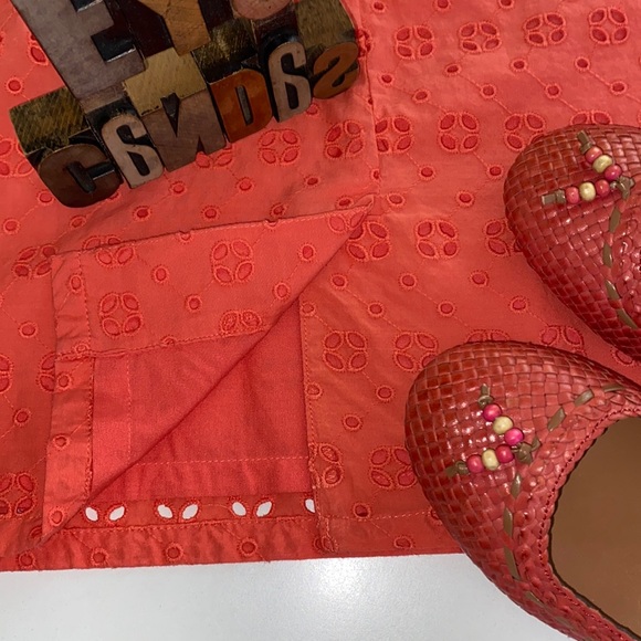 J. CREW Orange Eyelet Strapless Dress - Picture 7 of 12